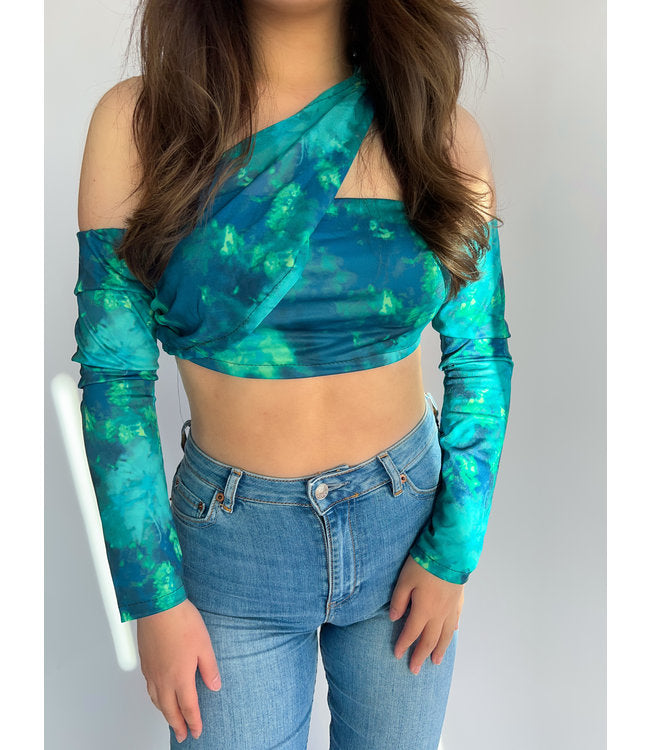 CICI TIE DYE TOP - TEAL - SALE