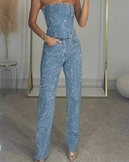 GlowGem Denim Set