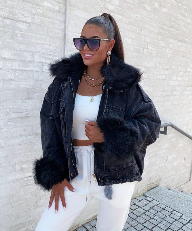 FAUX FUR TERRY - BLACK
